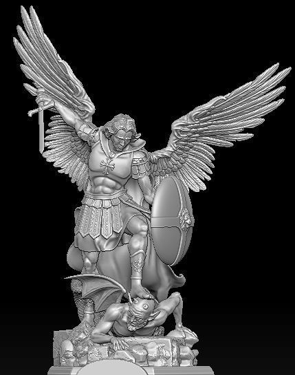Archangel Michael - Arcangel Miguel Statue 3D model 3D print model_13