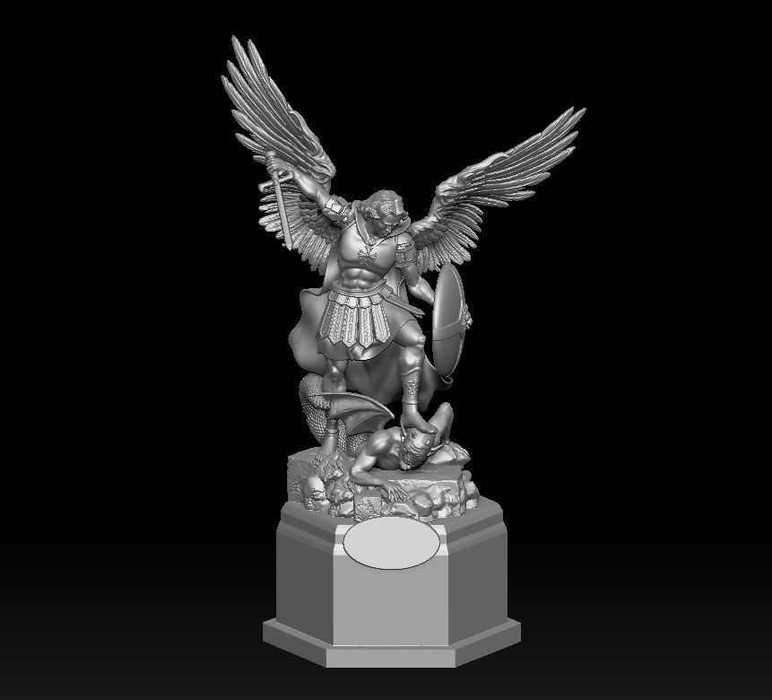 Archangel Michael - Arcangel Miguel Statue 3D model 3D print model_21