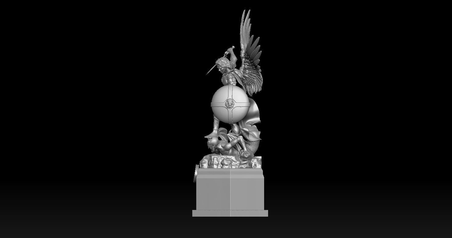 Archangel Michael - Arcangel Miguel Statue 3D model 3D print model_12