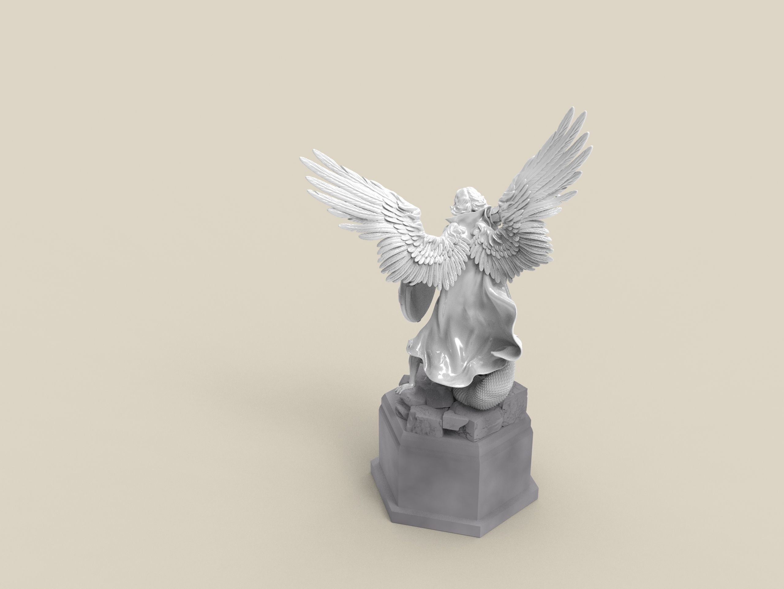 Archangel Michael - Arcangel Miguel Statue 3D model 3D print model_27