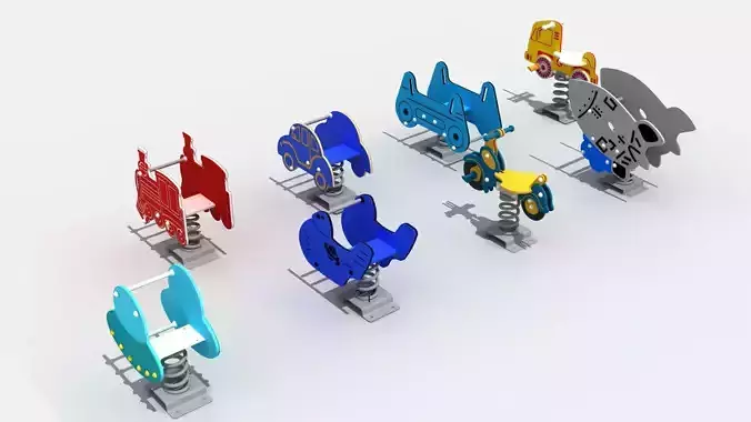 Traffic themed spring rocking chair