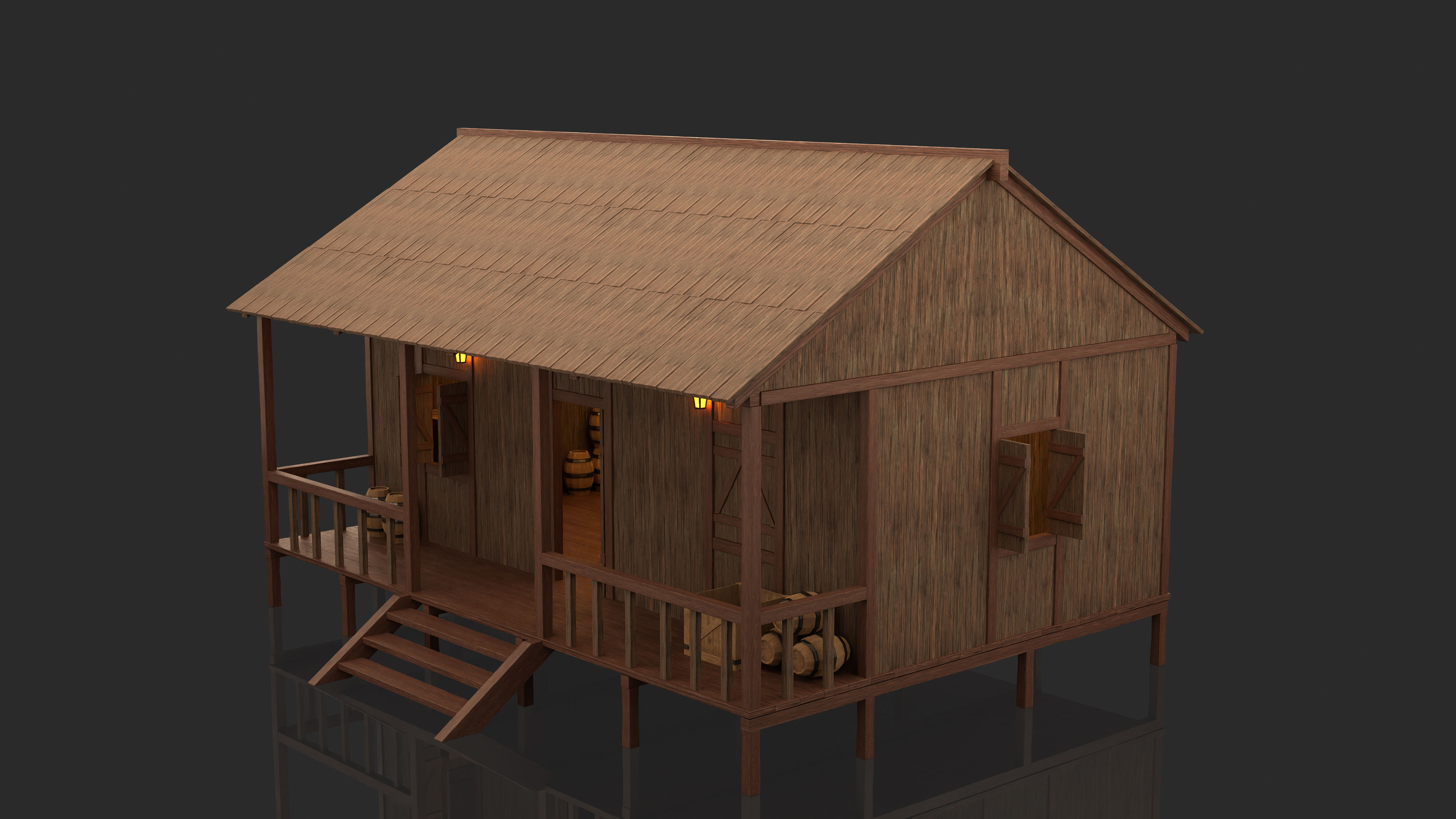 Medieval Fantasy House 02 3D model_5