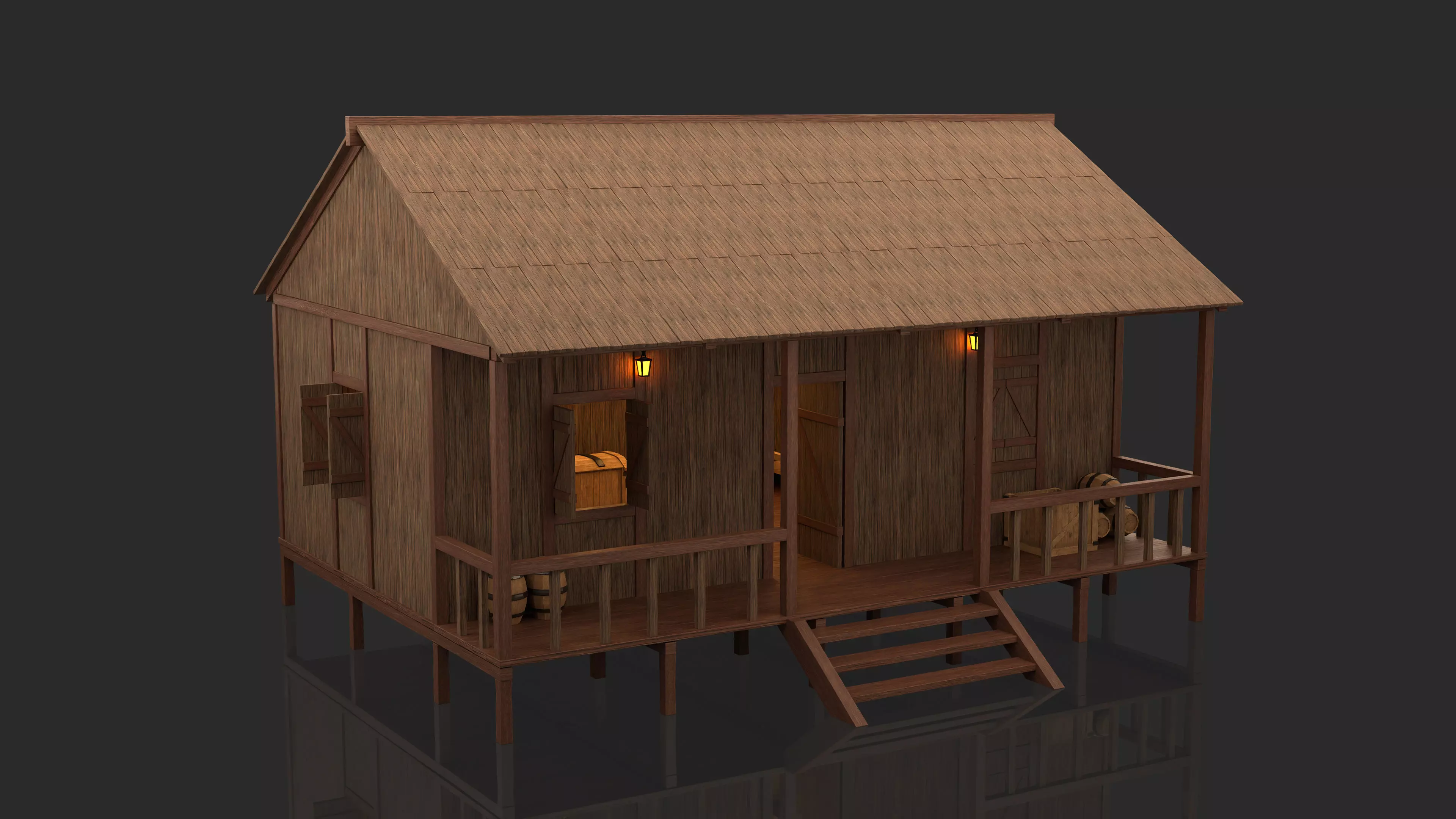 Medieval Fantasy House 02 3D model_0