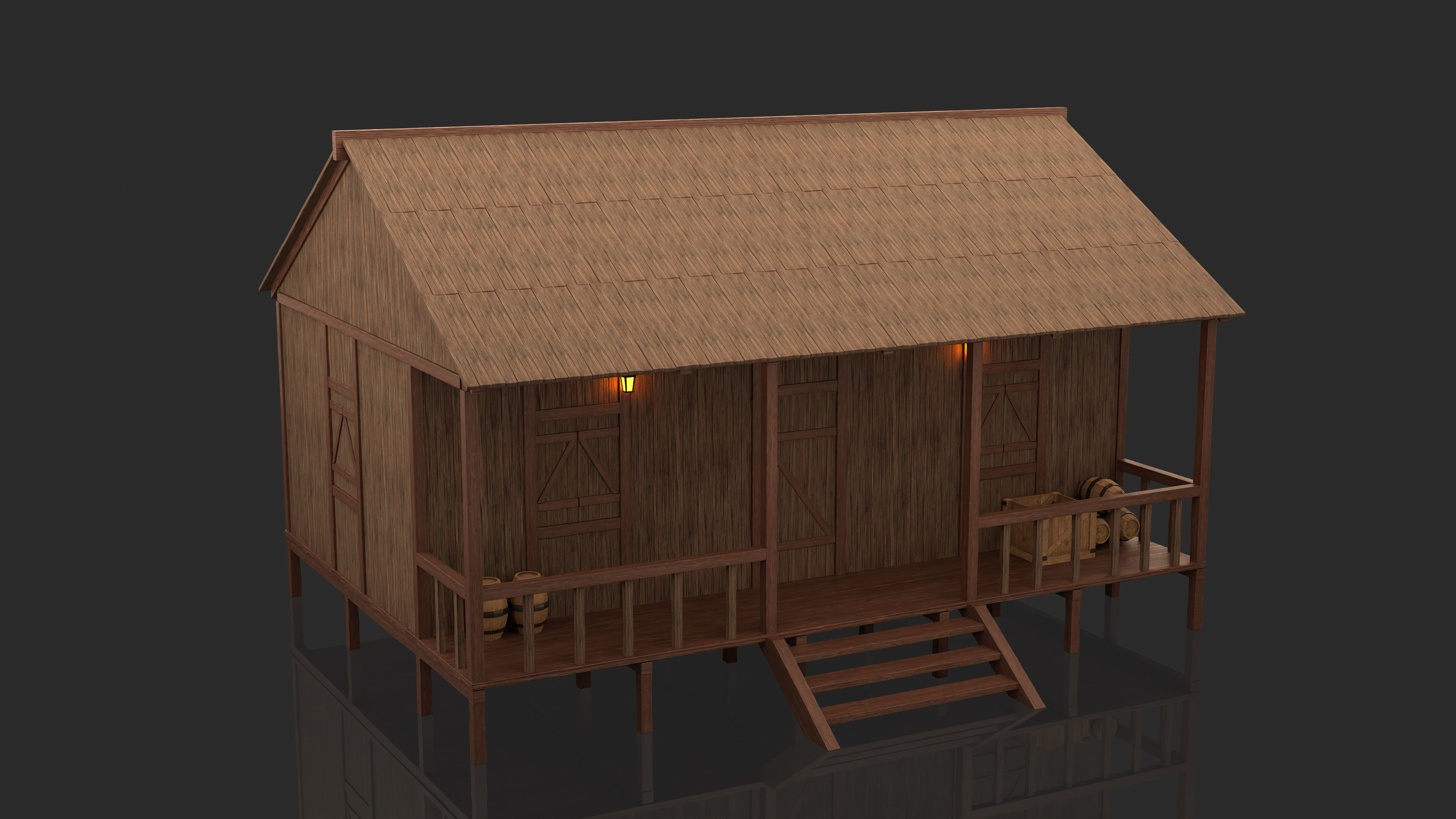 Medieval Fantasy House 02 3D model_9