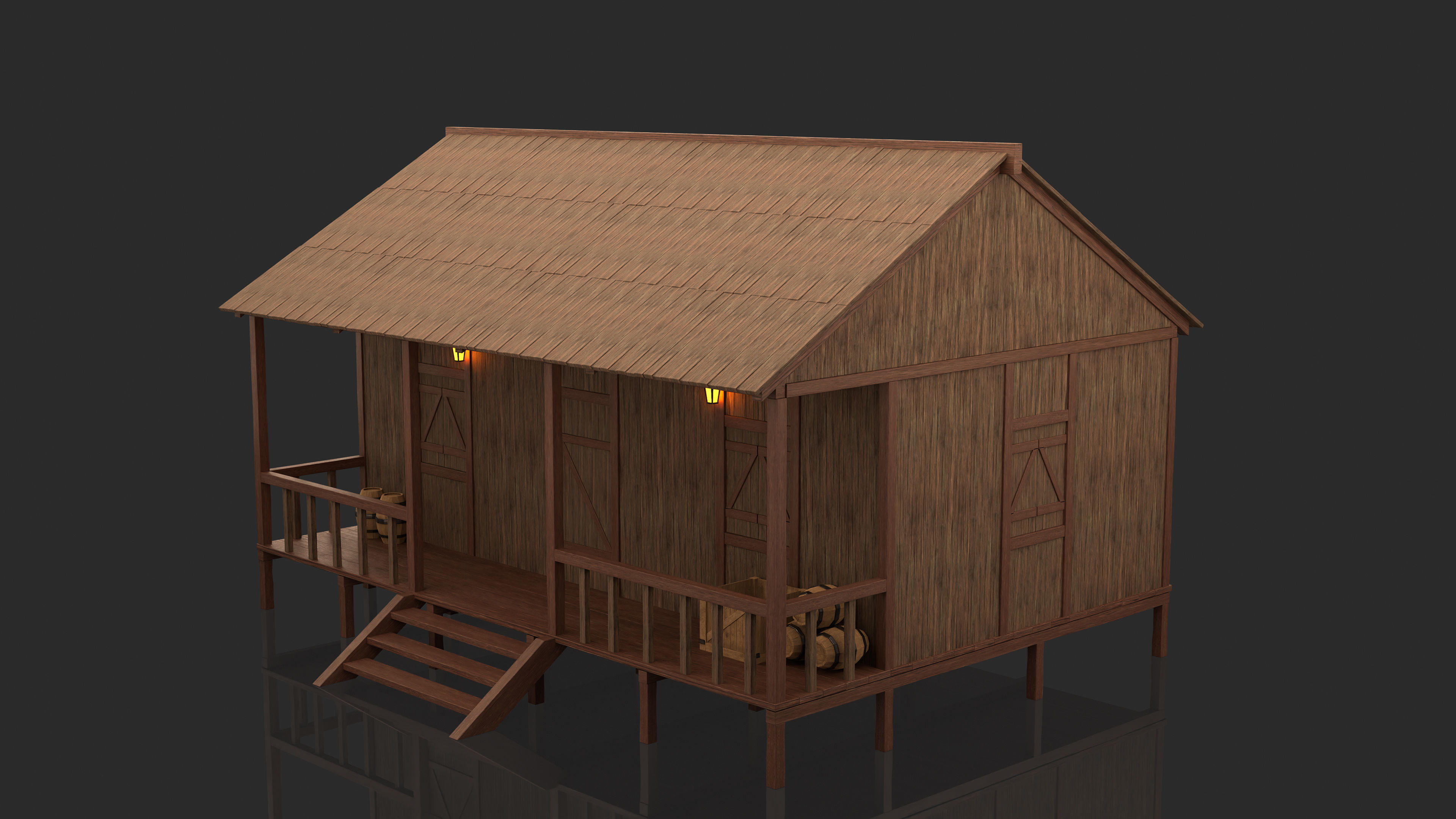 Medieval Fantasy House 02 3D model_3