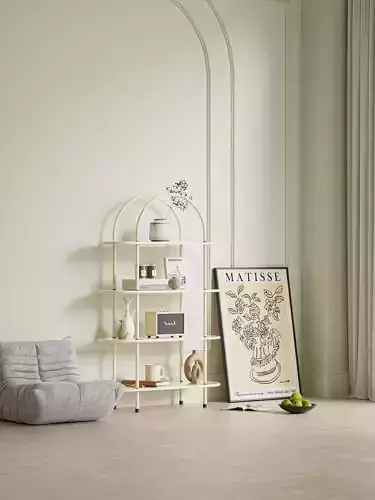 Shelf model iron frame decoration interior scene 3D model