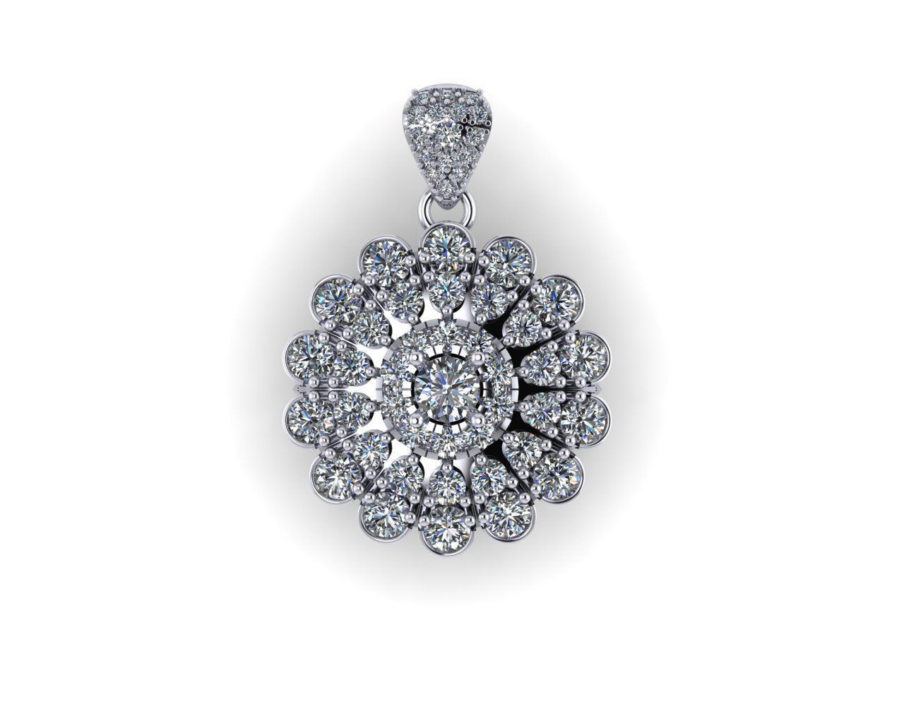 Diamond pentdant 3d render 3D print model_5