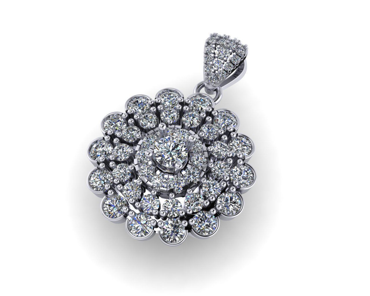 Diamond pentdant 3d render 3D print model_2