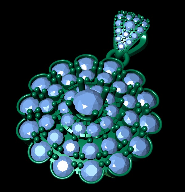 Diamond pentdant 3d render 3D print model_7