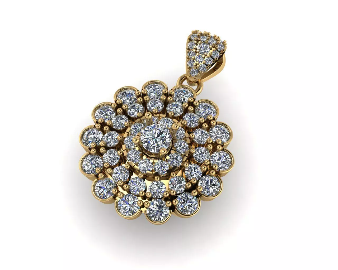 Diamond pentdant 3d render 3D print model_0