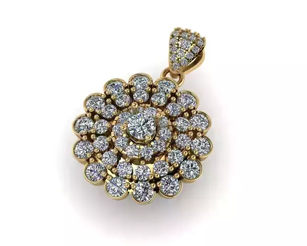 Diamond pentdant 3d render