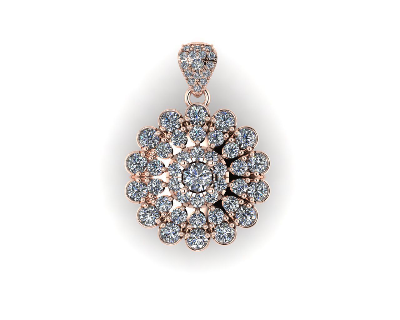 Diamond pentdant 3d render 3D print model_4