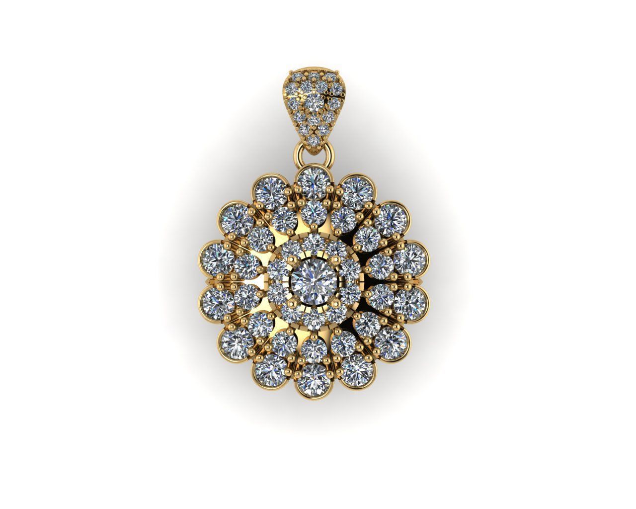 Diamond pentdant 3d render 3D print model_3