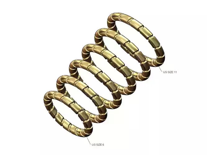 Riverstone carving stacker band US sizes 6to11 3D print model