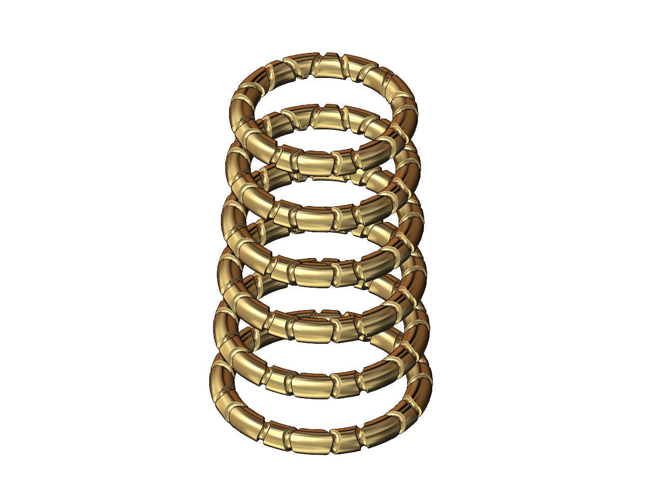 Mirrored Riverstone carving stacker band US sizes 6to11 3D print model_5