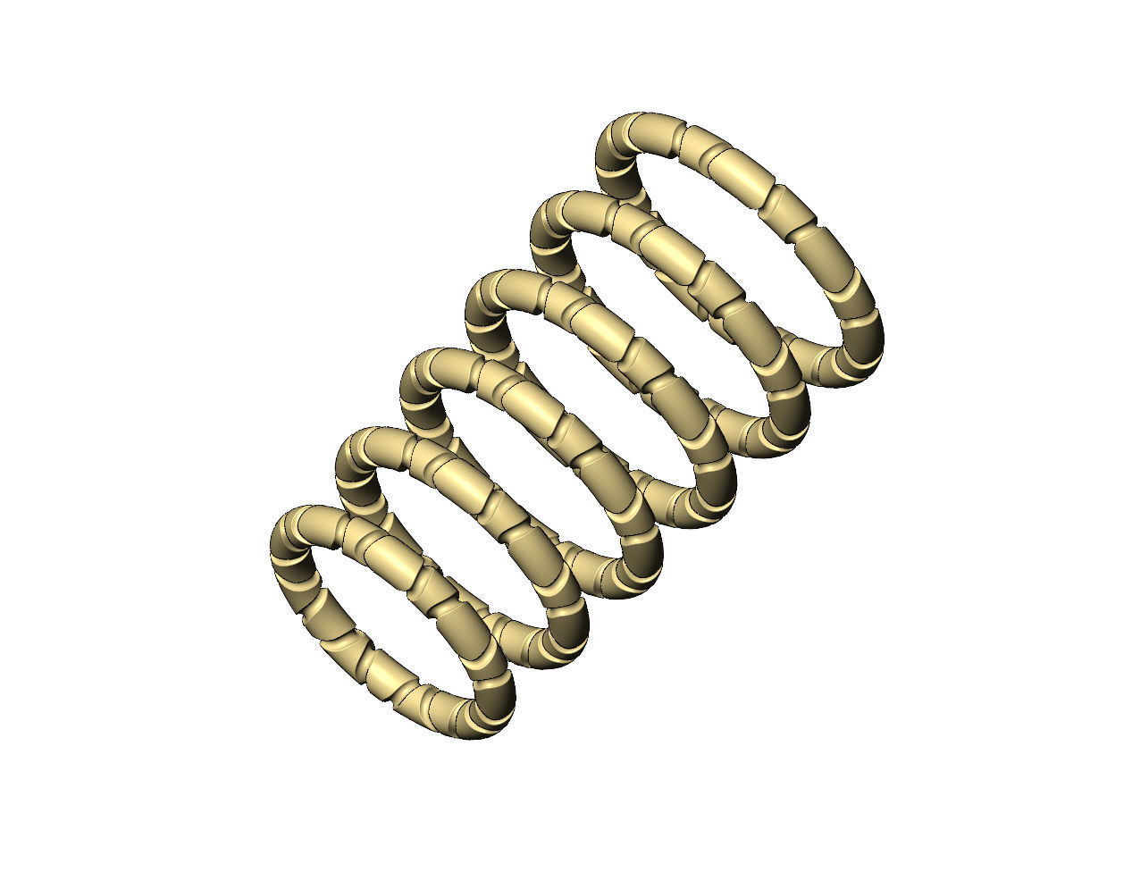 Mirrored Riverstone carving stacker band US sizes 6to11 3D print model_6