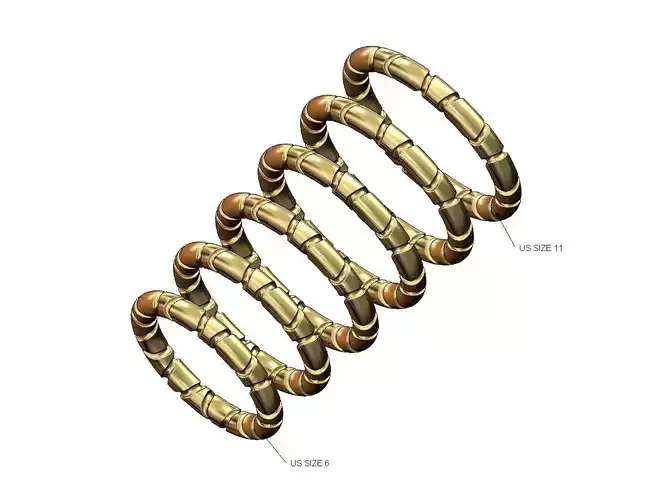 Mirrored Riverstone carving stacker band US sizes 6to11 3D print model