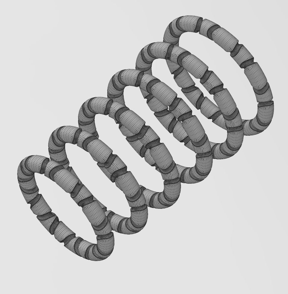 Mirrored Riverstone carving stacker band US sizes 6to11 3D print model_14