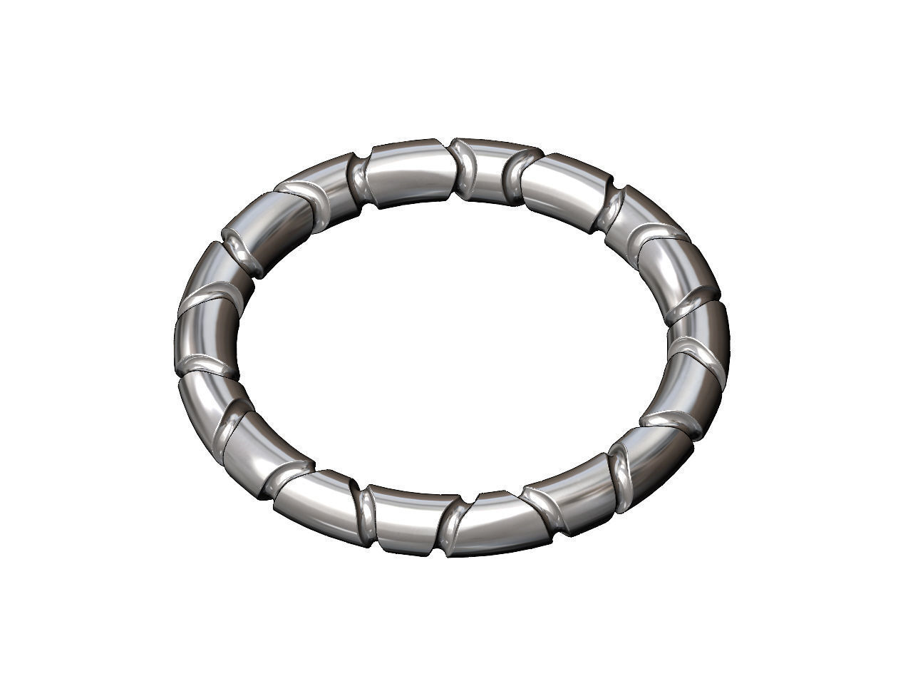 Mirrored Riverstone carving stacker band US sizes 6to11 3D print model_10