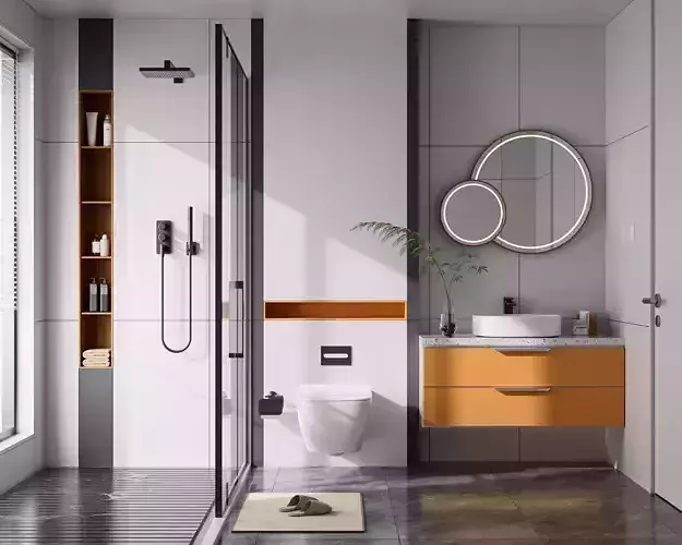 Bathroom scene washroom toilet shower room