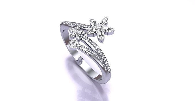 flower ring 3D print model
