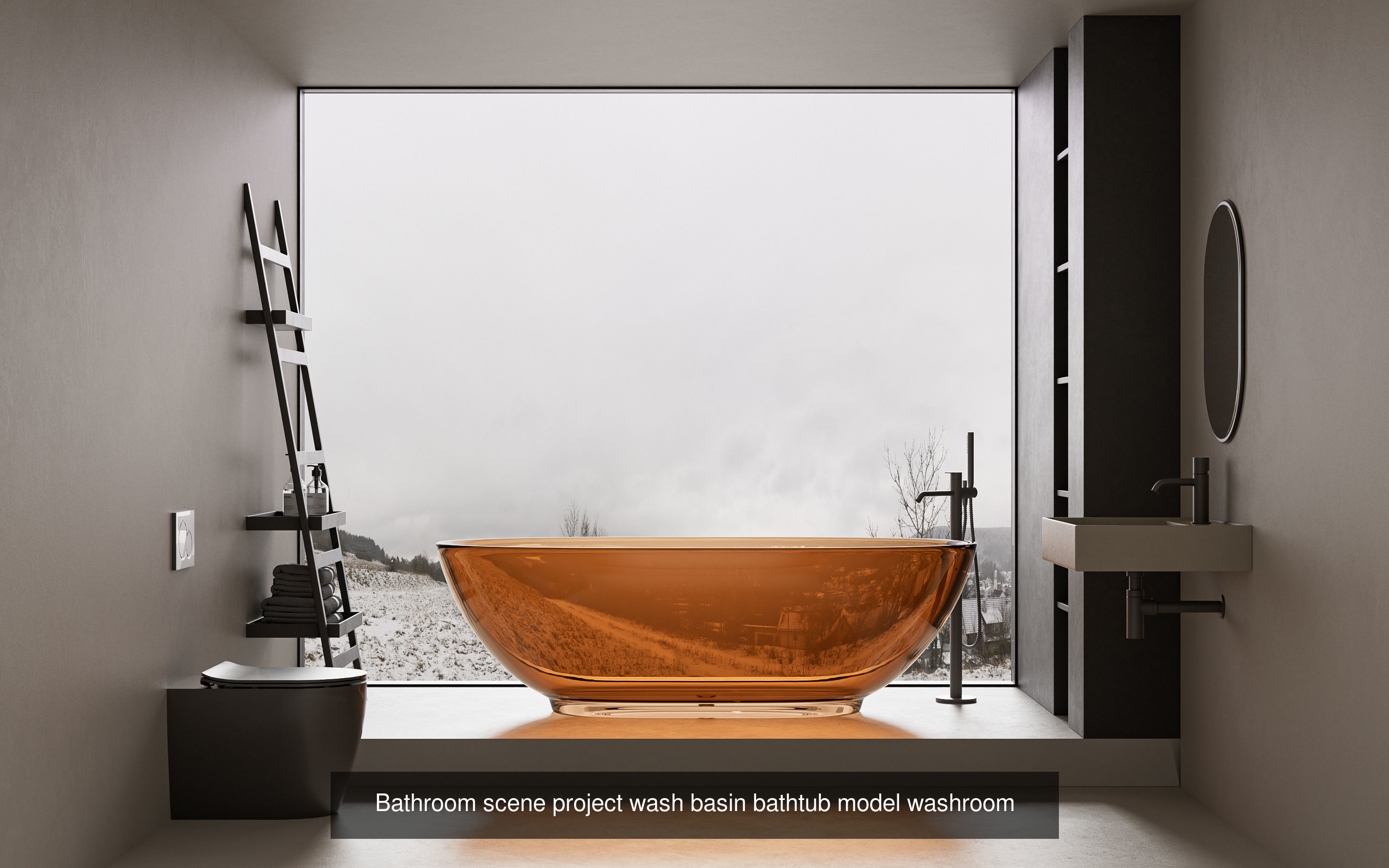 C4D octane render bathroom scene collection _4