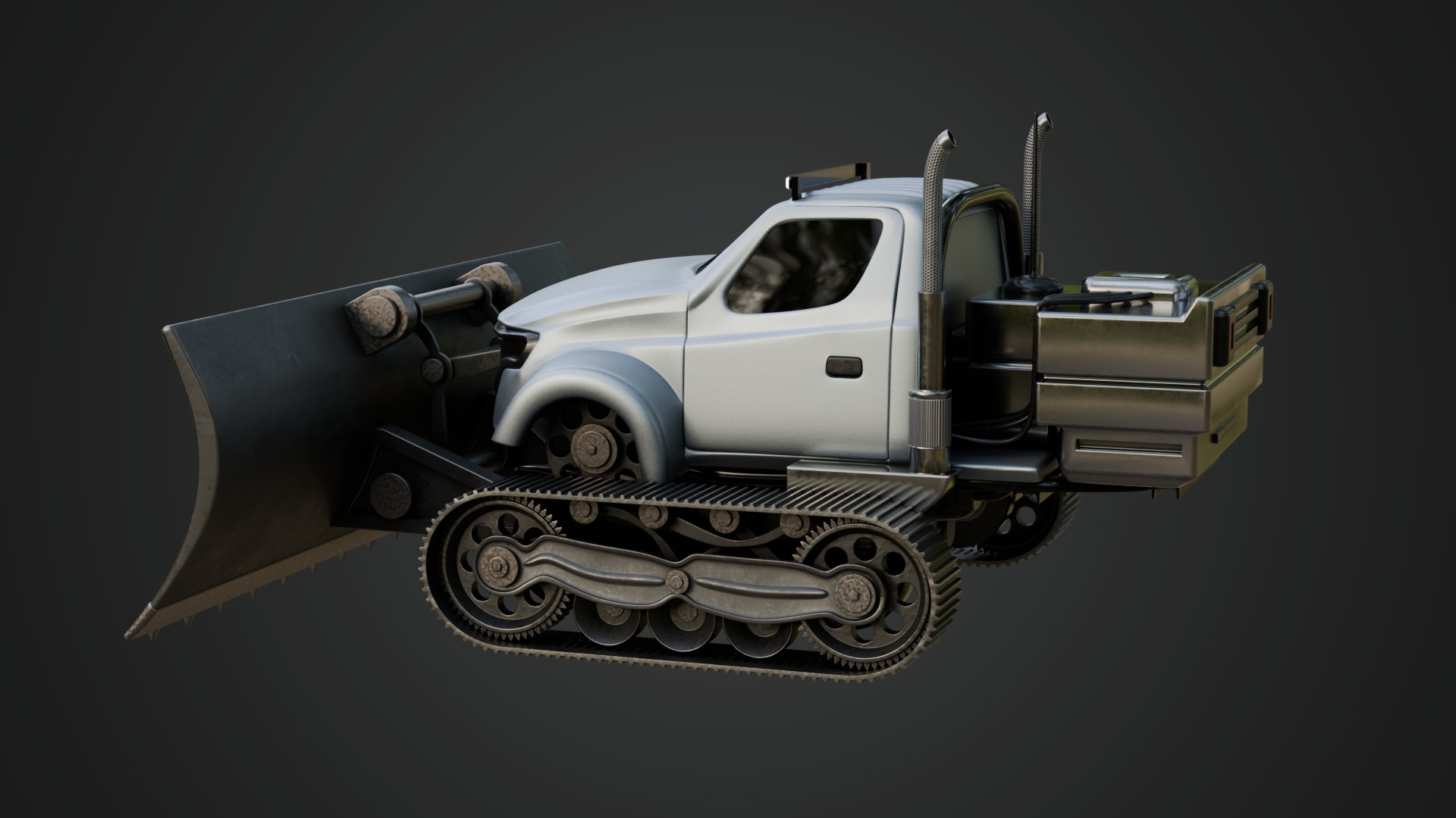 Snow Plow Truck 3D model_4
