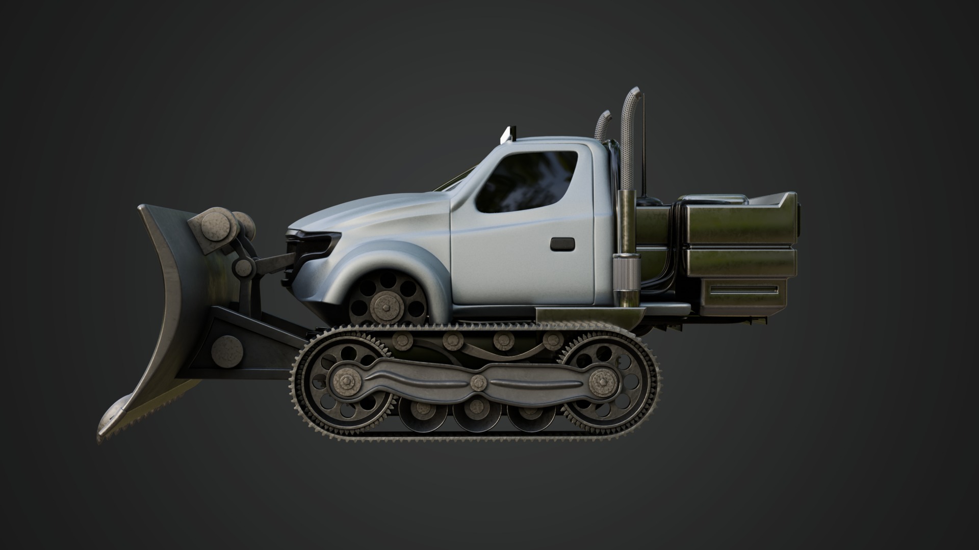 Snow Plow Truck 3D model_11