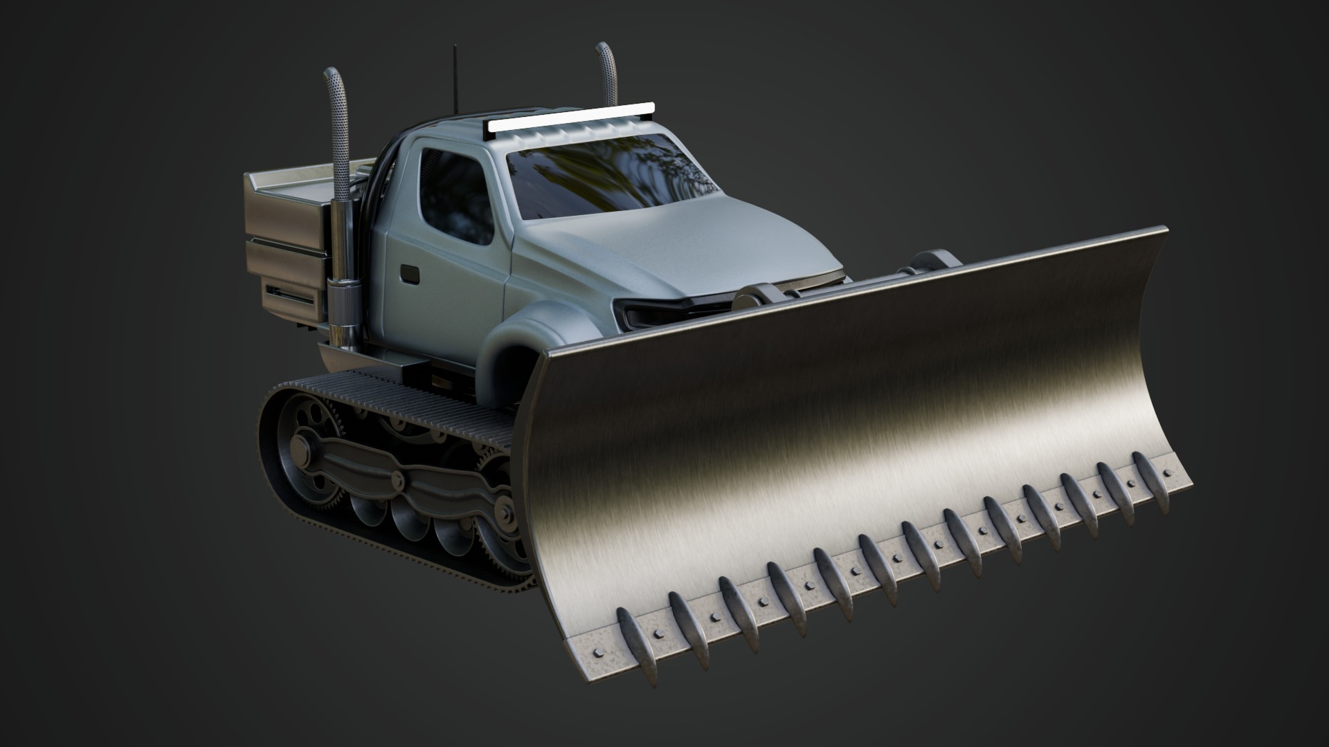 Snow Plow Truck 3D model_2