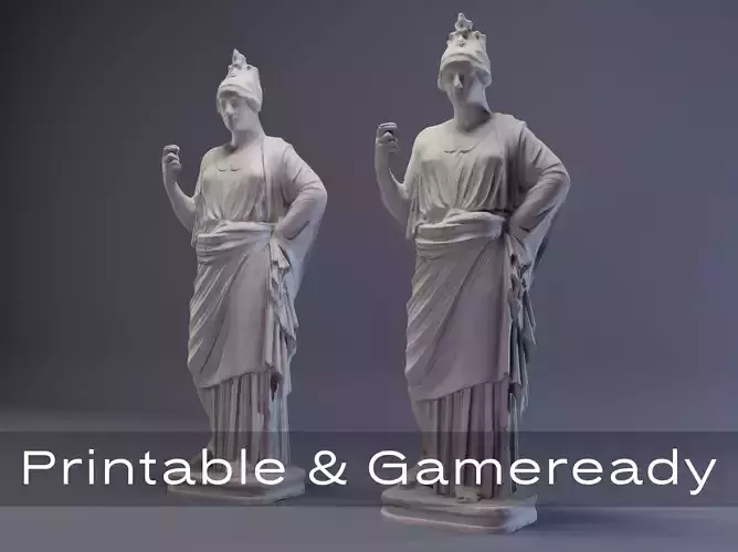 Athena Sculpture High poly Low poly Gameready Printable 3D print model