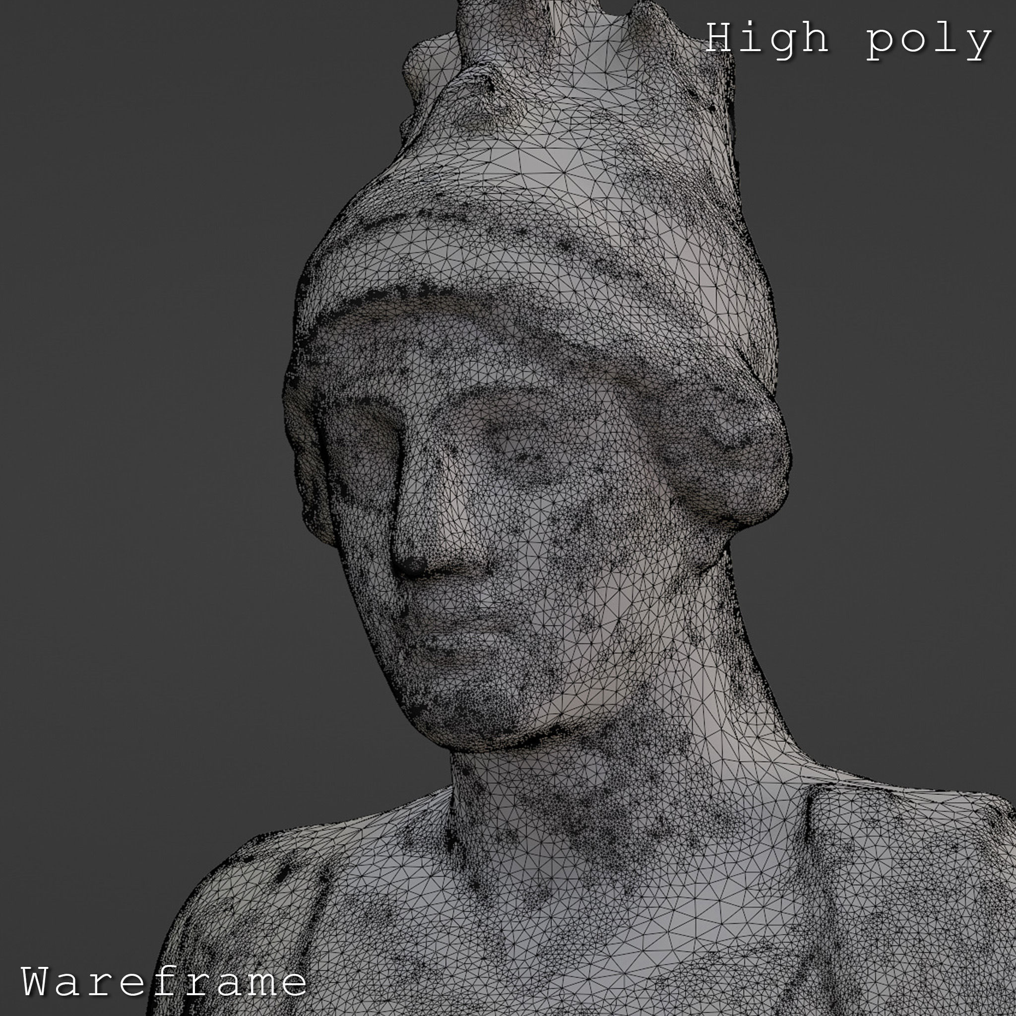 Athena Sculpture High poly Low poly Gameready Printable 3D print model_11