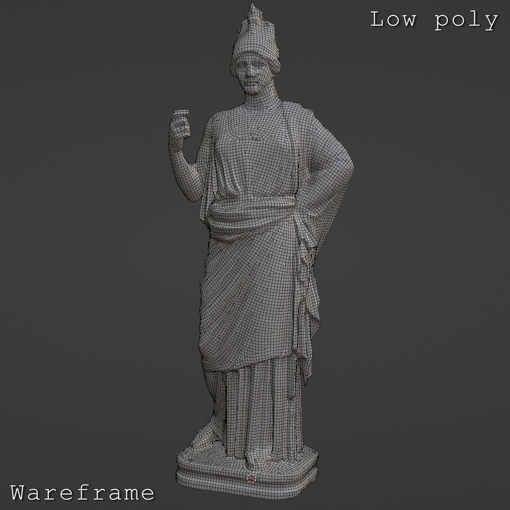 Athena Sculpture High poly Low poly Gameready Printable 3D print model_21