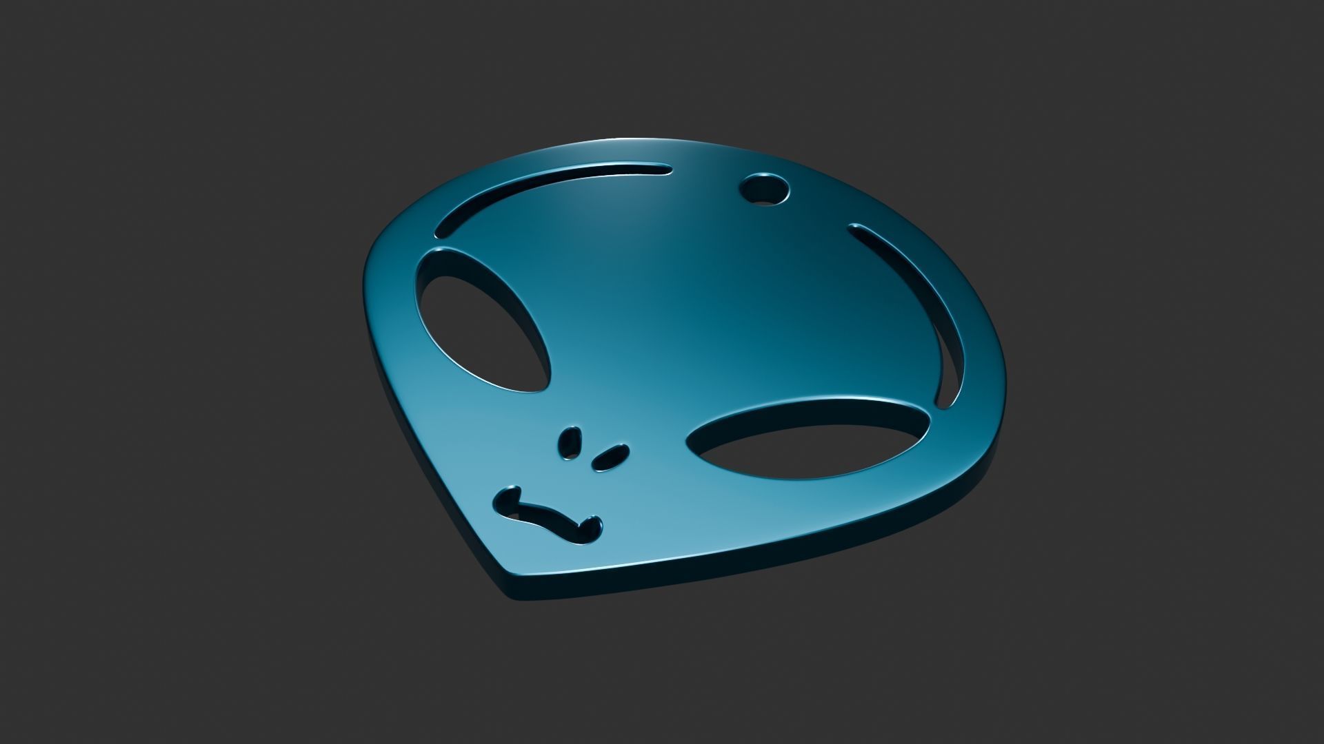 Alien Face Keychain 1 3D print model_3