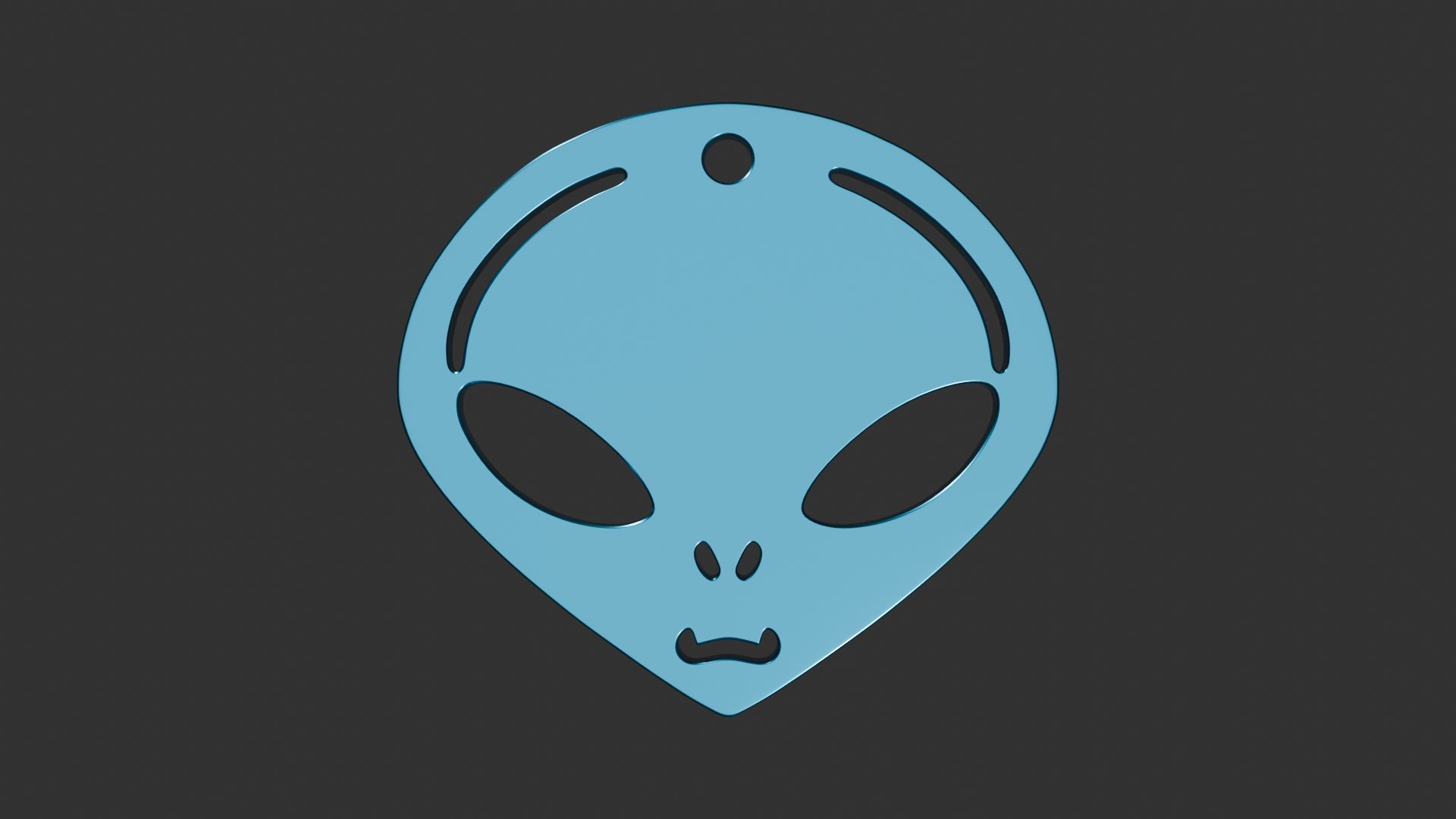 Alien Face Keychain 1 3D print model_2