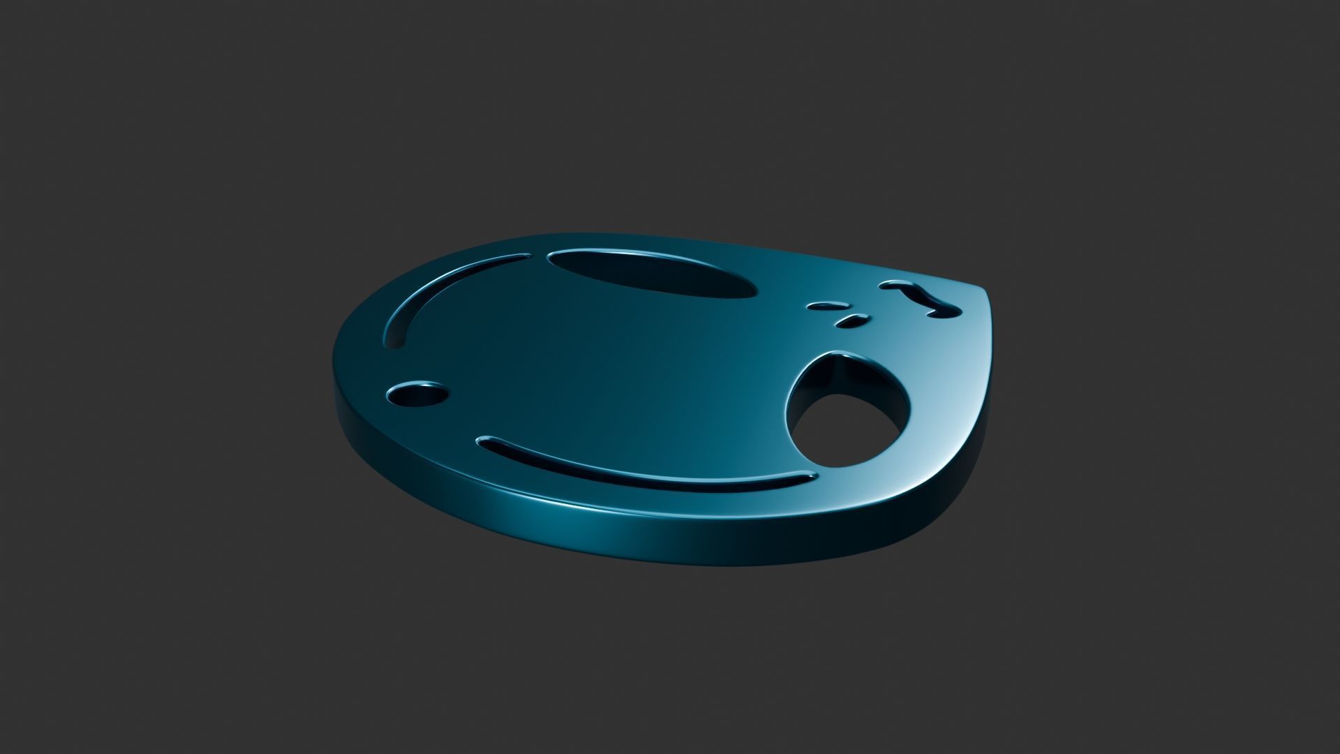 Alien Face Keychain 1 3D print model_5