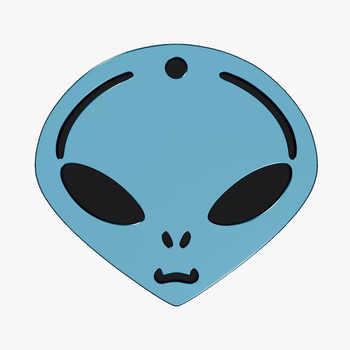 Alien Face Keychain 1 3D print model_0