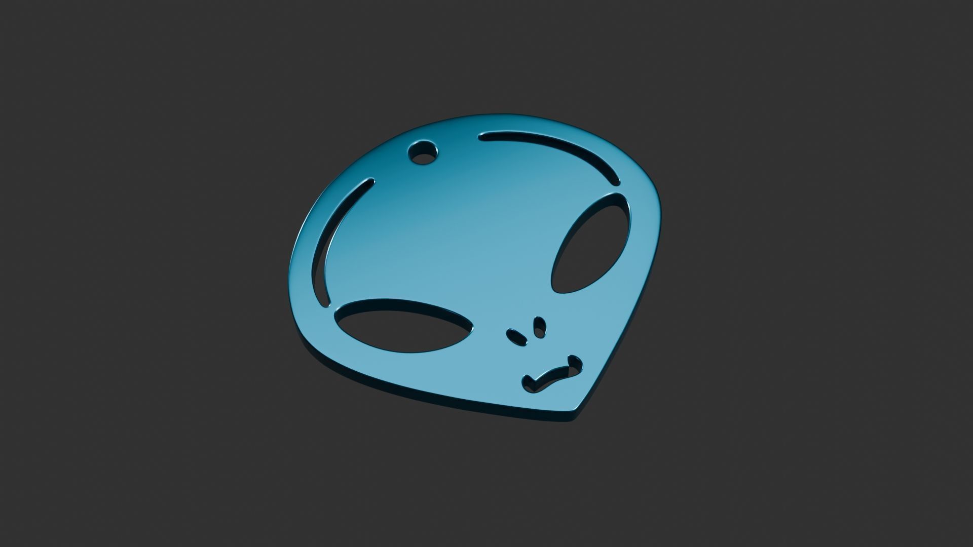 Alien Face Keychain 1 3D print model_1