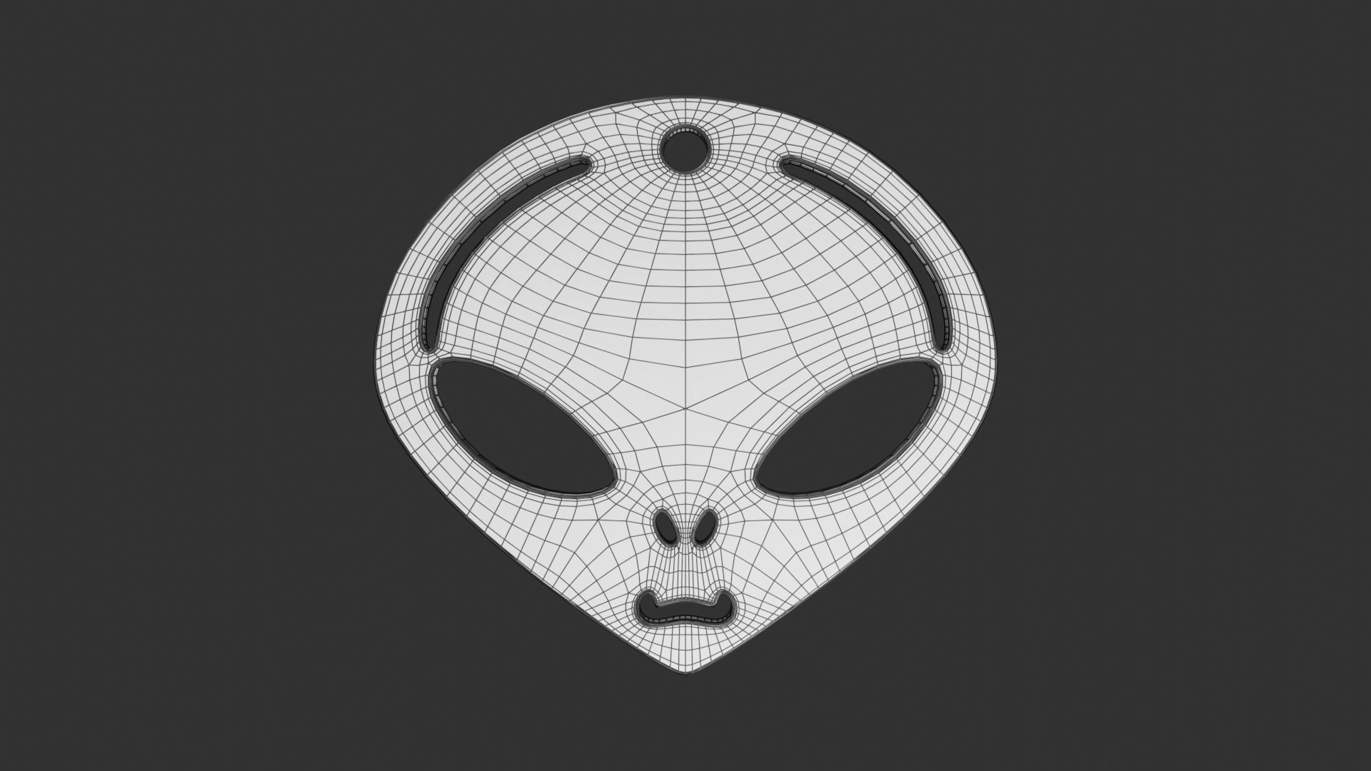 Alien Face Keychain 1 3D print model_7