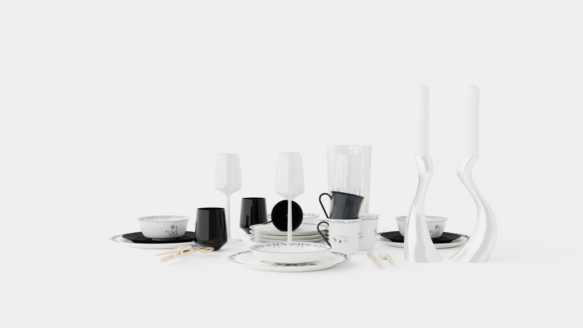 Cutlery Pack Low-poly 3D model_4