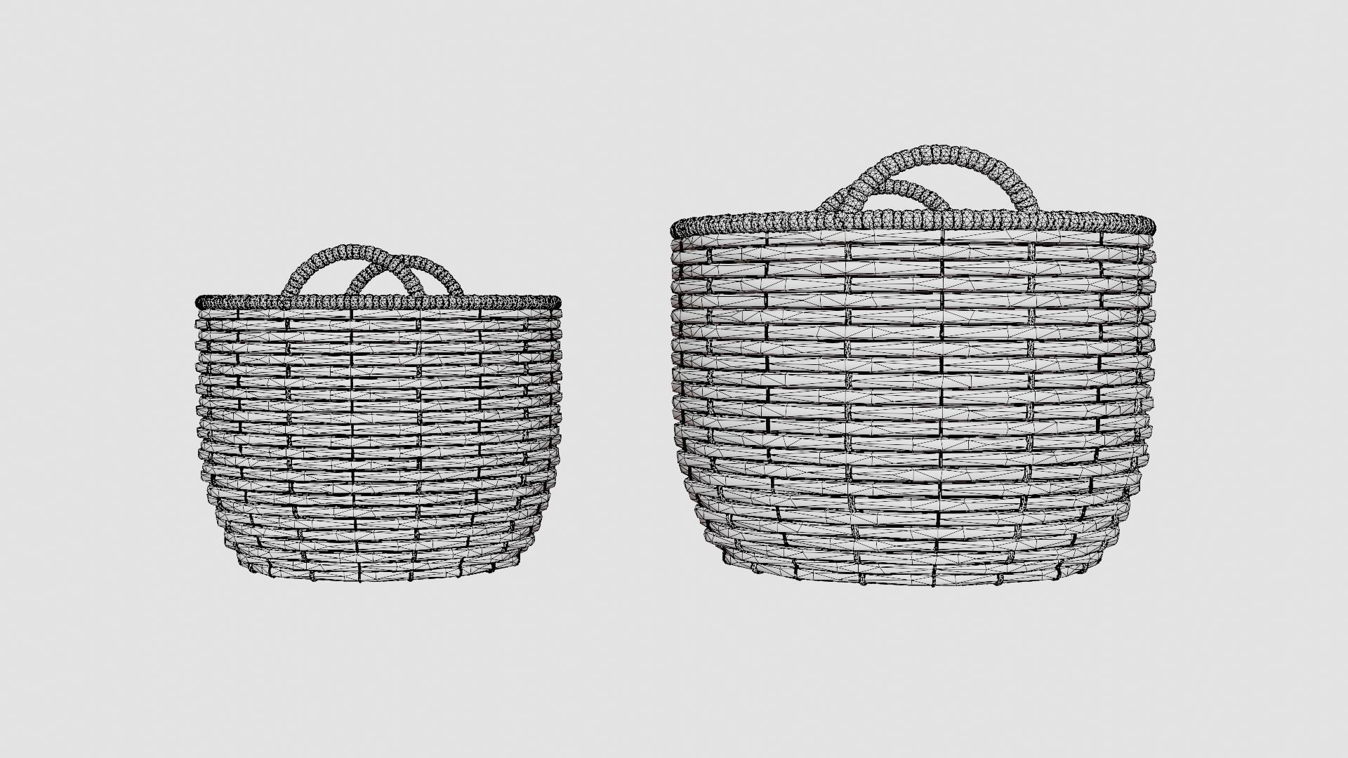 Basket Low-poly 3D model_6