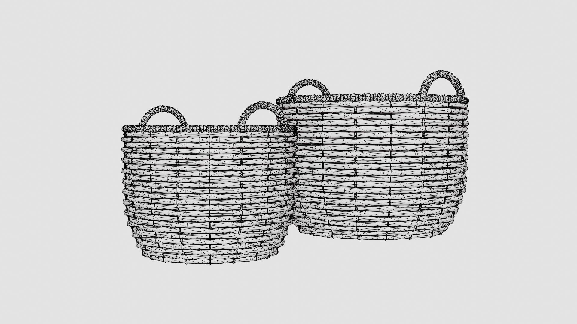 Basket Low-poly 3D model_7