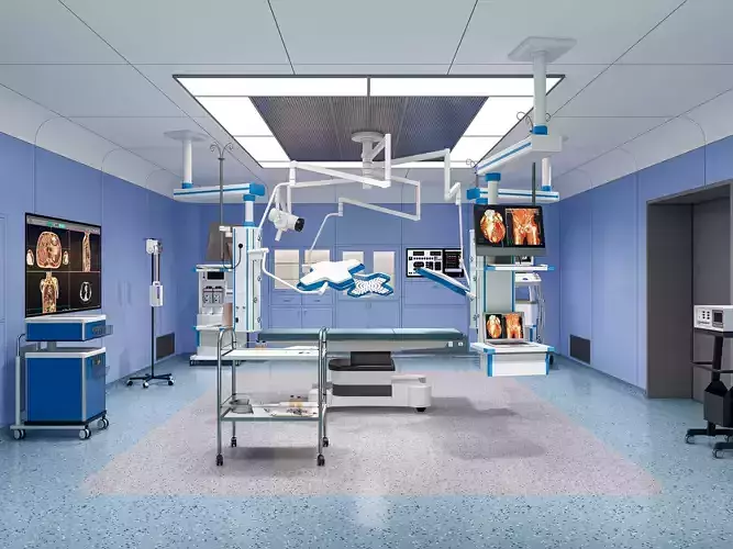Hospital Heart surgery  heart bypass operating room 3D model