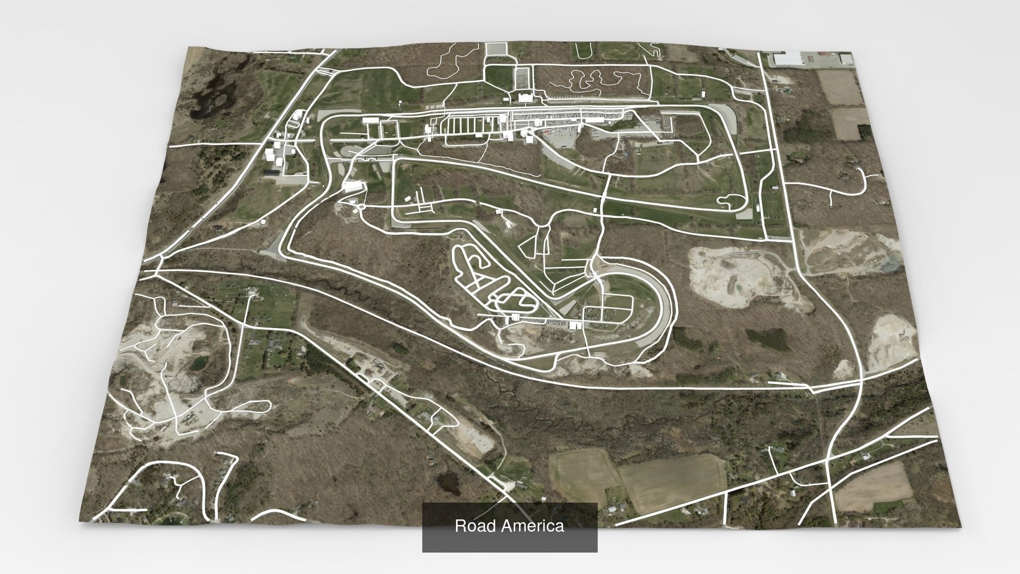 Collection of 5 models City Lake Volcano Island Race track _6