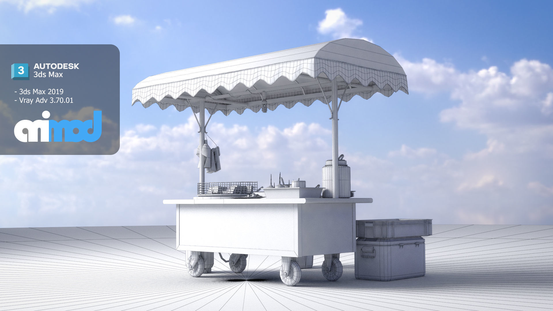 Street Vendor Stinky Tofu 3D model_7