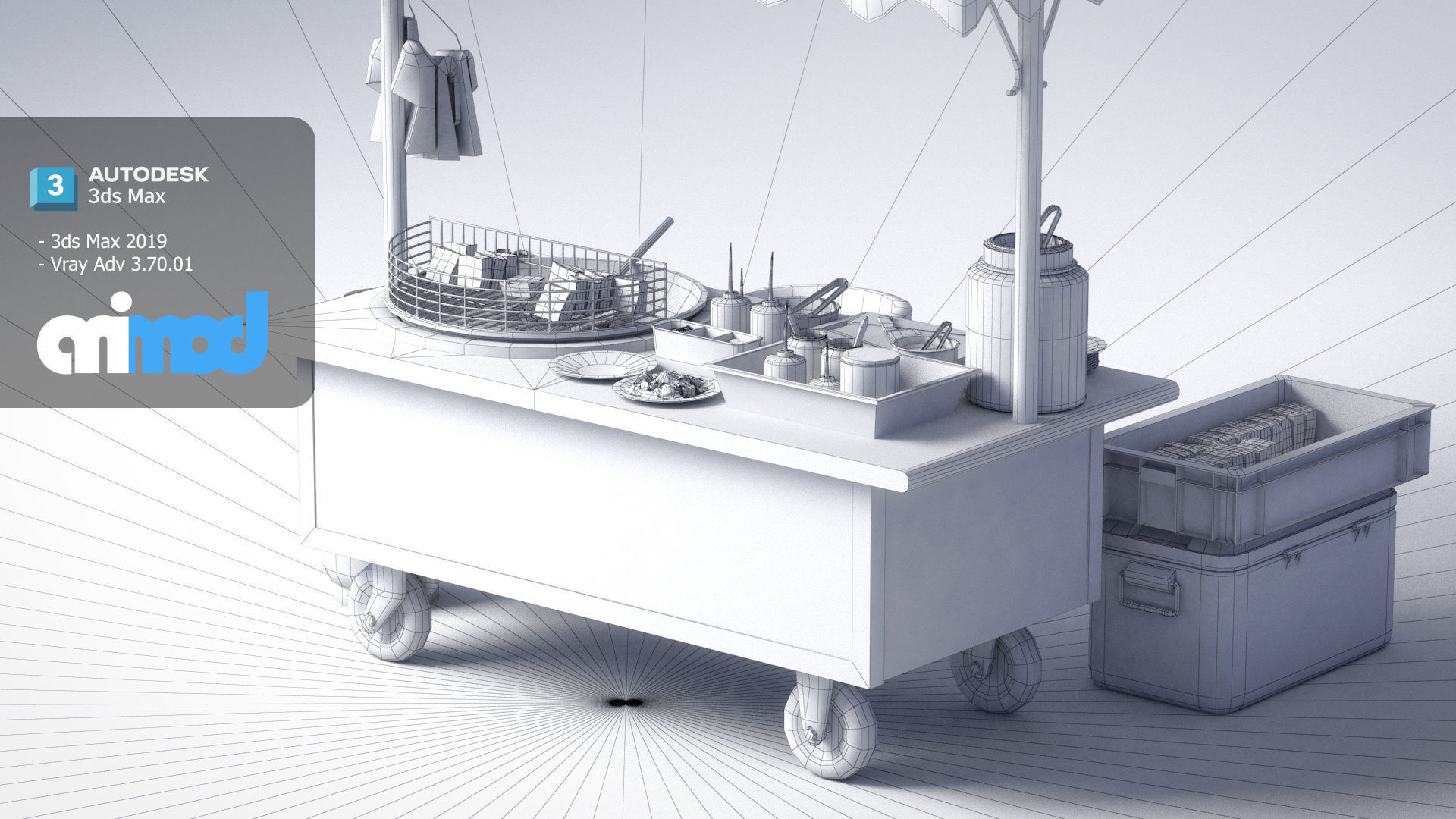 Street Vendor Stinky Tofu 3D model_9