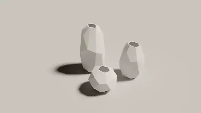 Concrate modern vase 011 3D model