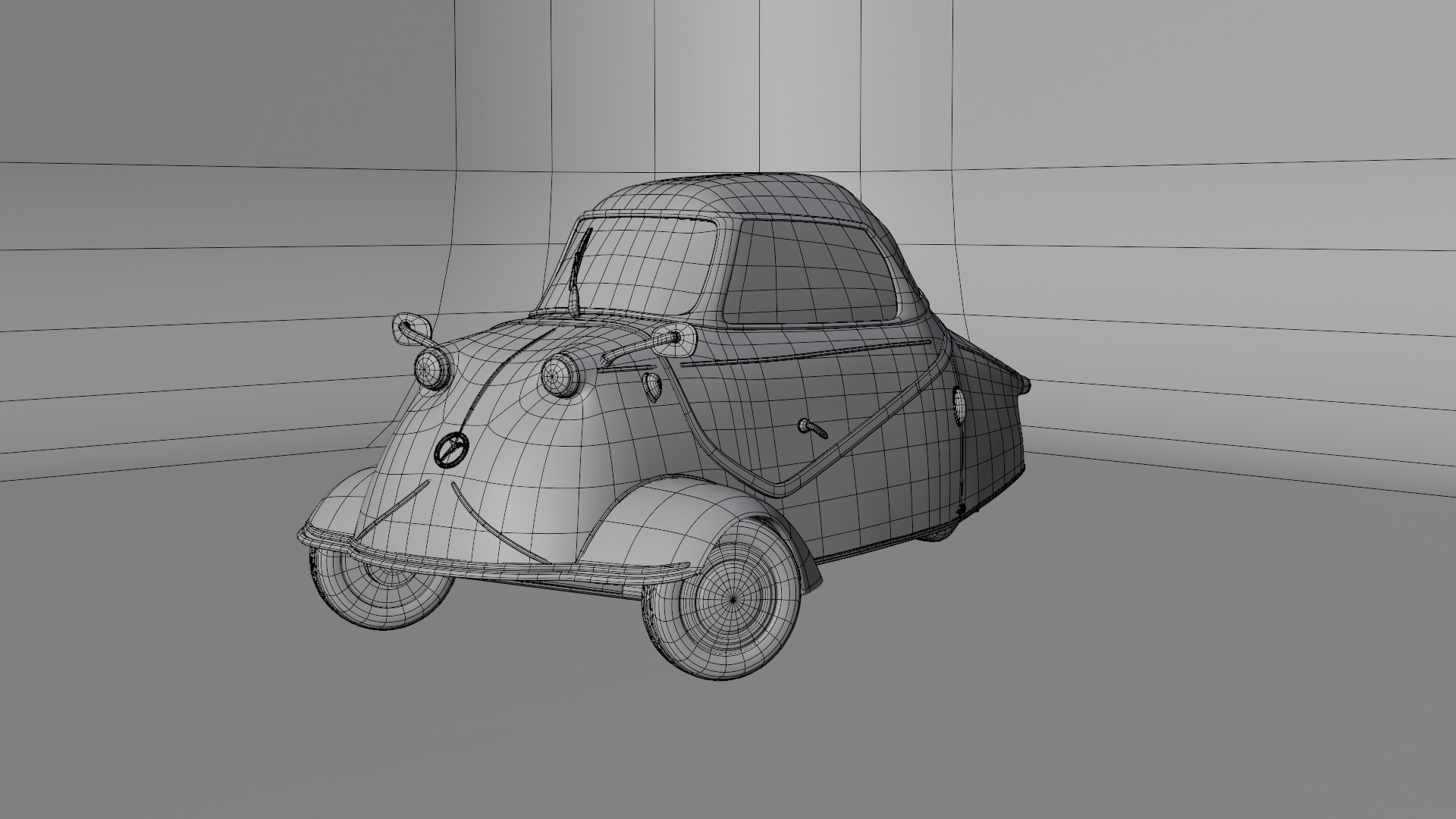 Messerschmitt car Low-poly 3D model_3