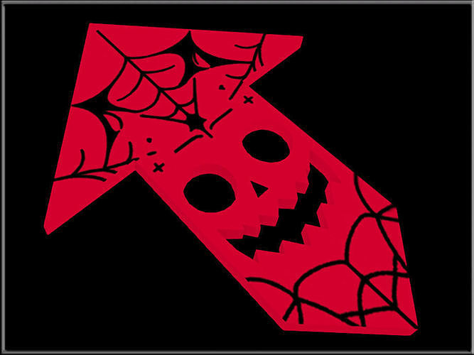 Halloween Arrow Sign 02 Low-poly 3D model