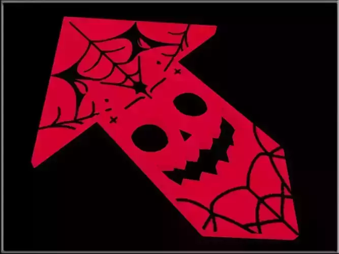 Halloween Arrow Sign 02 Low-poly 3D model