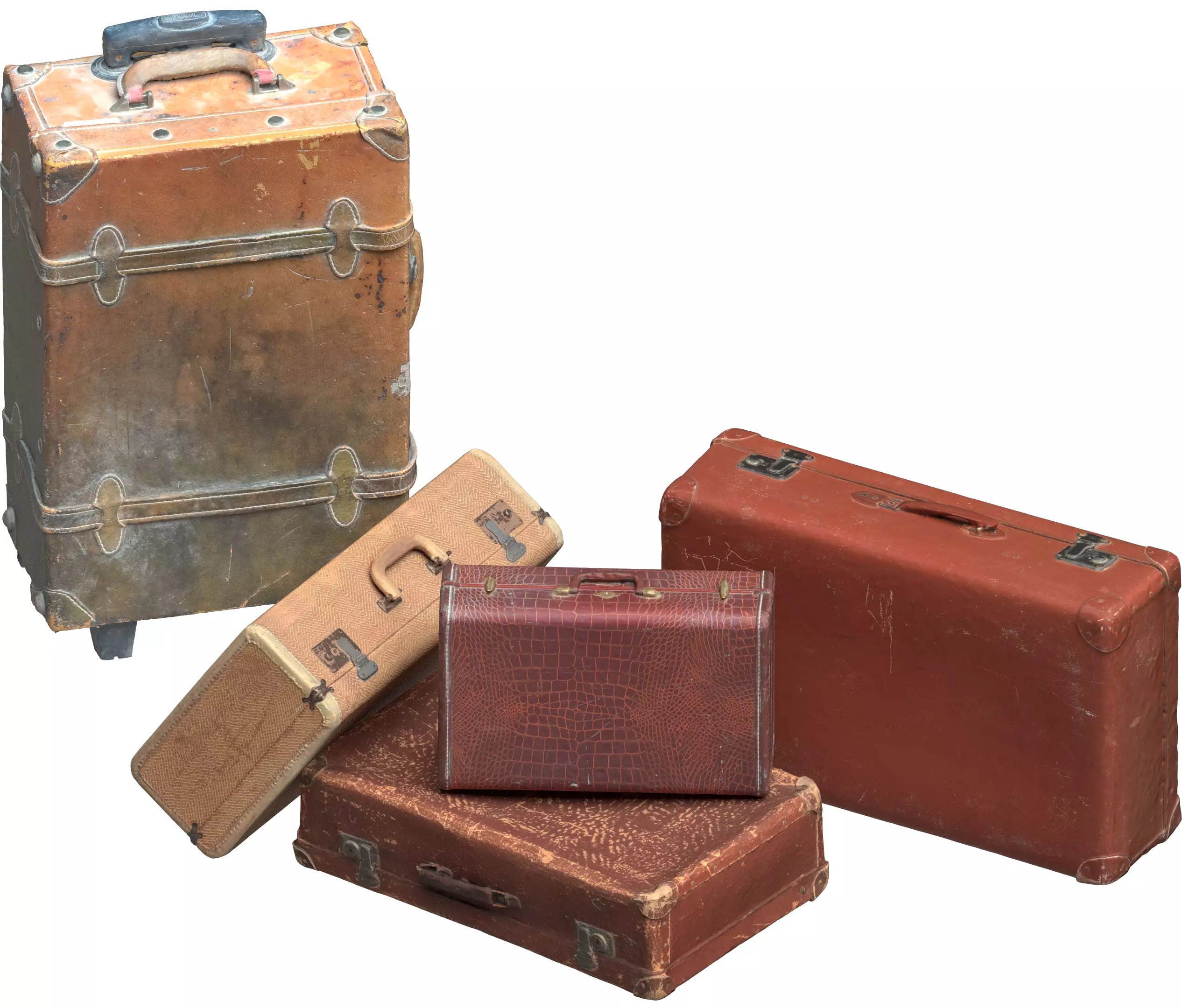 Leather Suitcase Pack 02 3D model